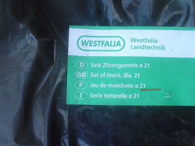 Westfalia Zitzengummis,Edelstahlverschraubungen,Schläuche,etc.
