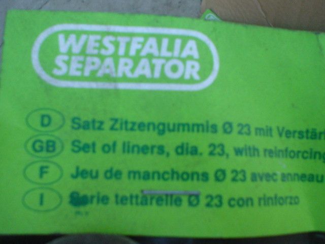 Westfalia Zitzengummis,Edelstahlverschraubungen,Schläuche,etc.