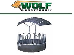 Wolf-Landtechnik GmbH Rundballenraufe | Futterraufe mit Dach 12 Fressplätze
