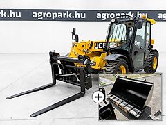 JCB 525-60 Hi-Viz 2 m total height, 6 m reach, 2,5 ton lifting capacity, air con, pallet forks + bucket