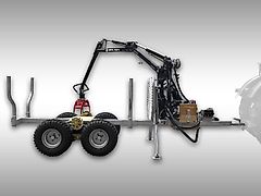 Jansen Holzrückewagen Jansen HRW-15pro, verzinkt, Holzanhänger mit Ladekran