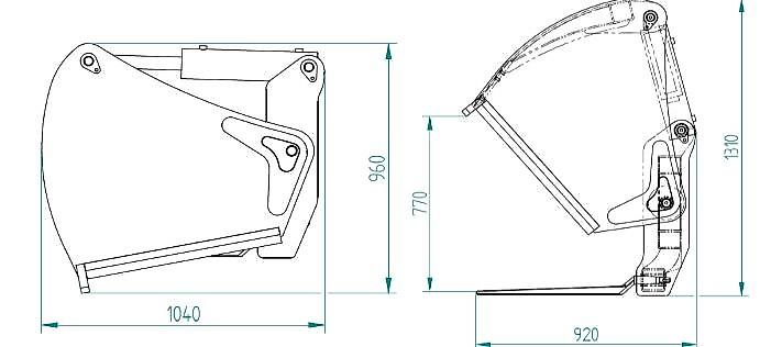 TOP-AGRO Silageschneidzange SZ ab 1,0 bis 2,0m